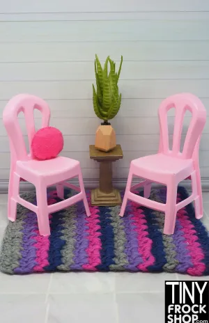 12" Fashion Doll Pink Plastic Chairs - Set of 2