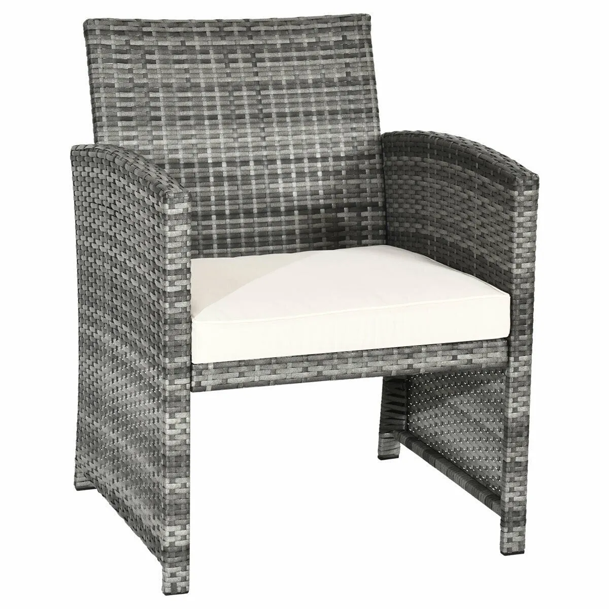 4pc Patio Rattan Furniture Set - White