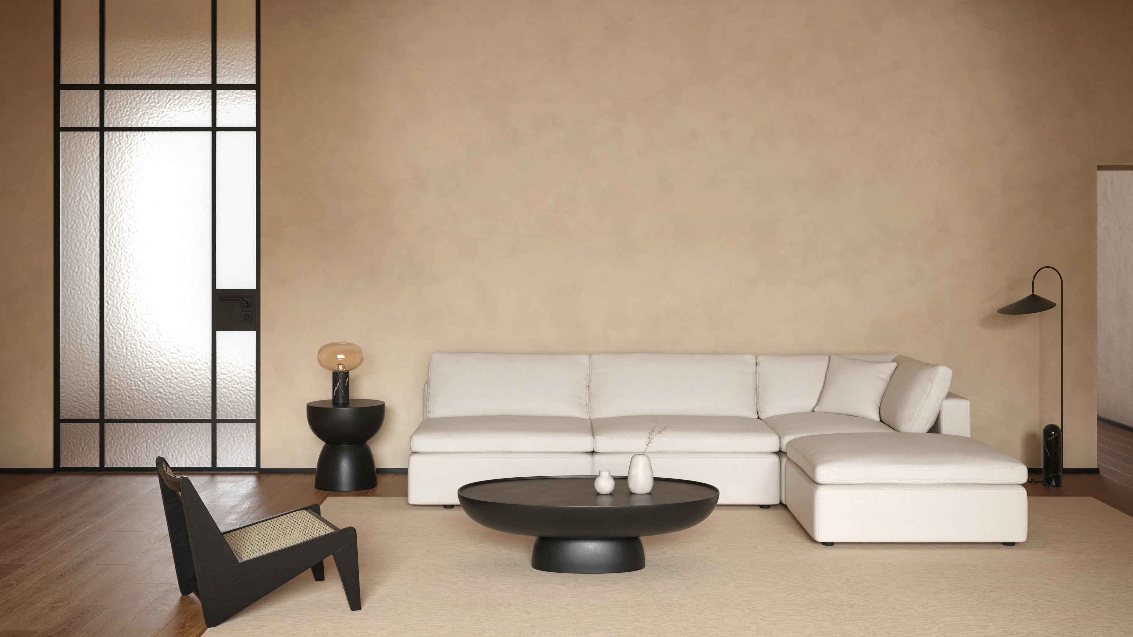 Optimized title: Stylish Aura Black Concrete Side Table