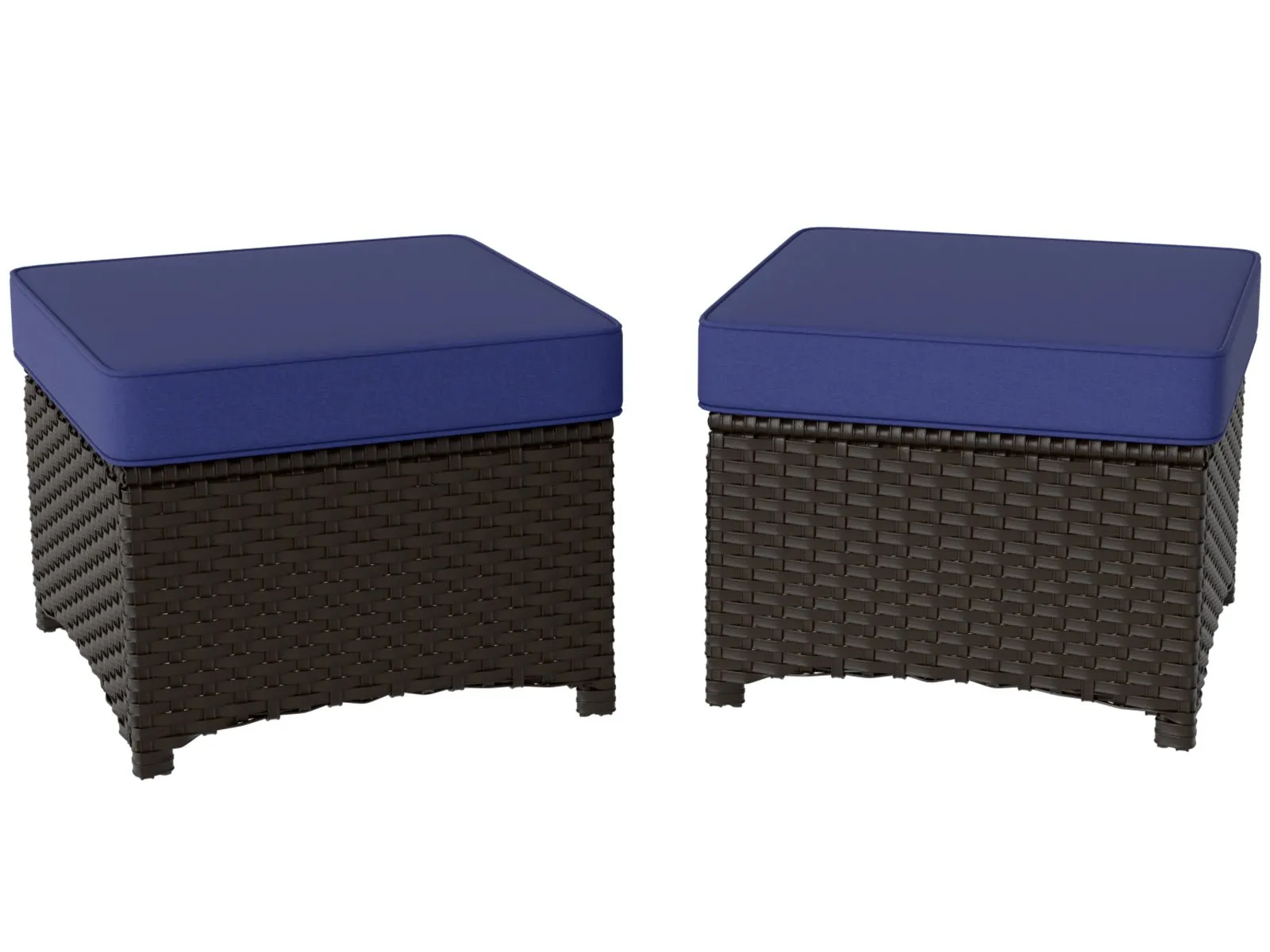 Azure Bay 2 Piece Wicker Patio Ottoman Set