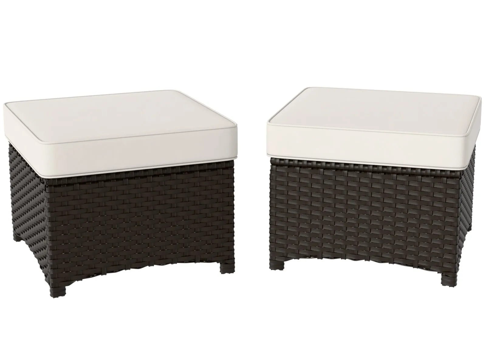 Azure Bay 2 Piece Wicker Patio Ottoman Set