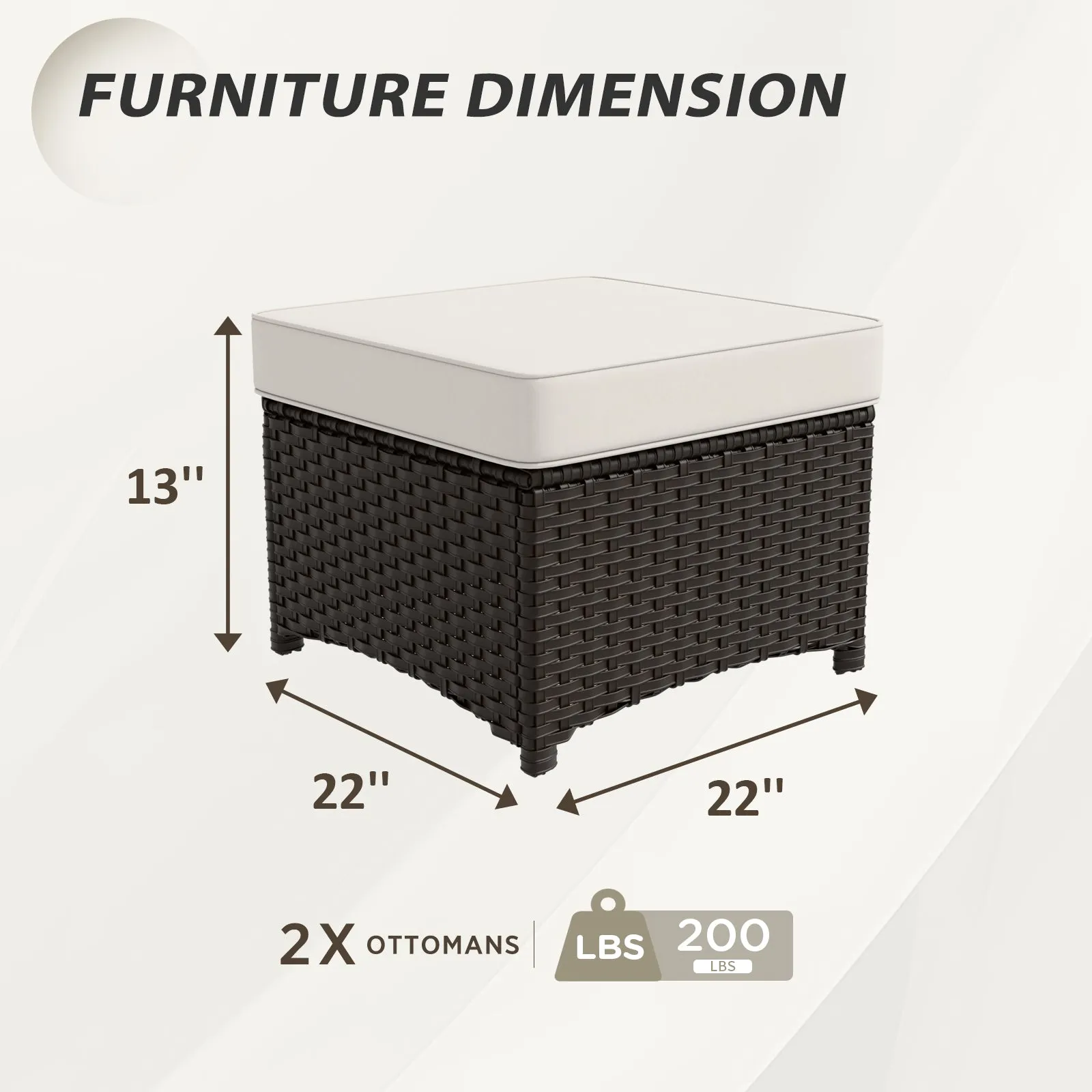 Azure Bay 2 Piece Wicker Patio Ottoman Set