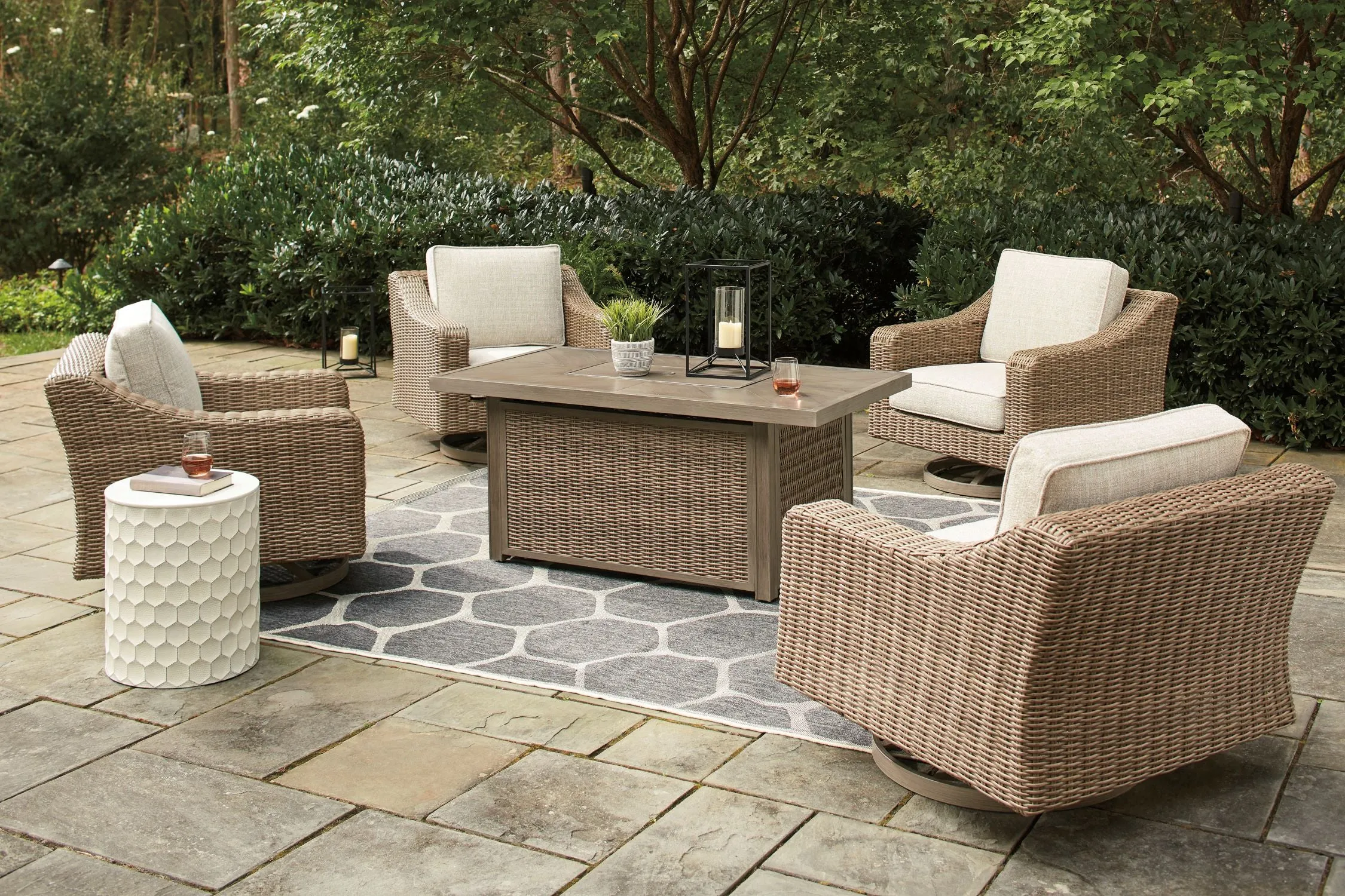 Beachcroft - Outdoor Fire Pit Table - Brown