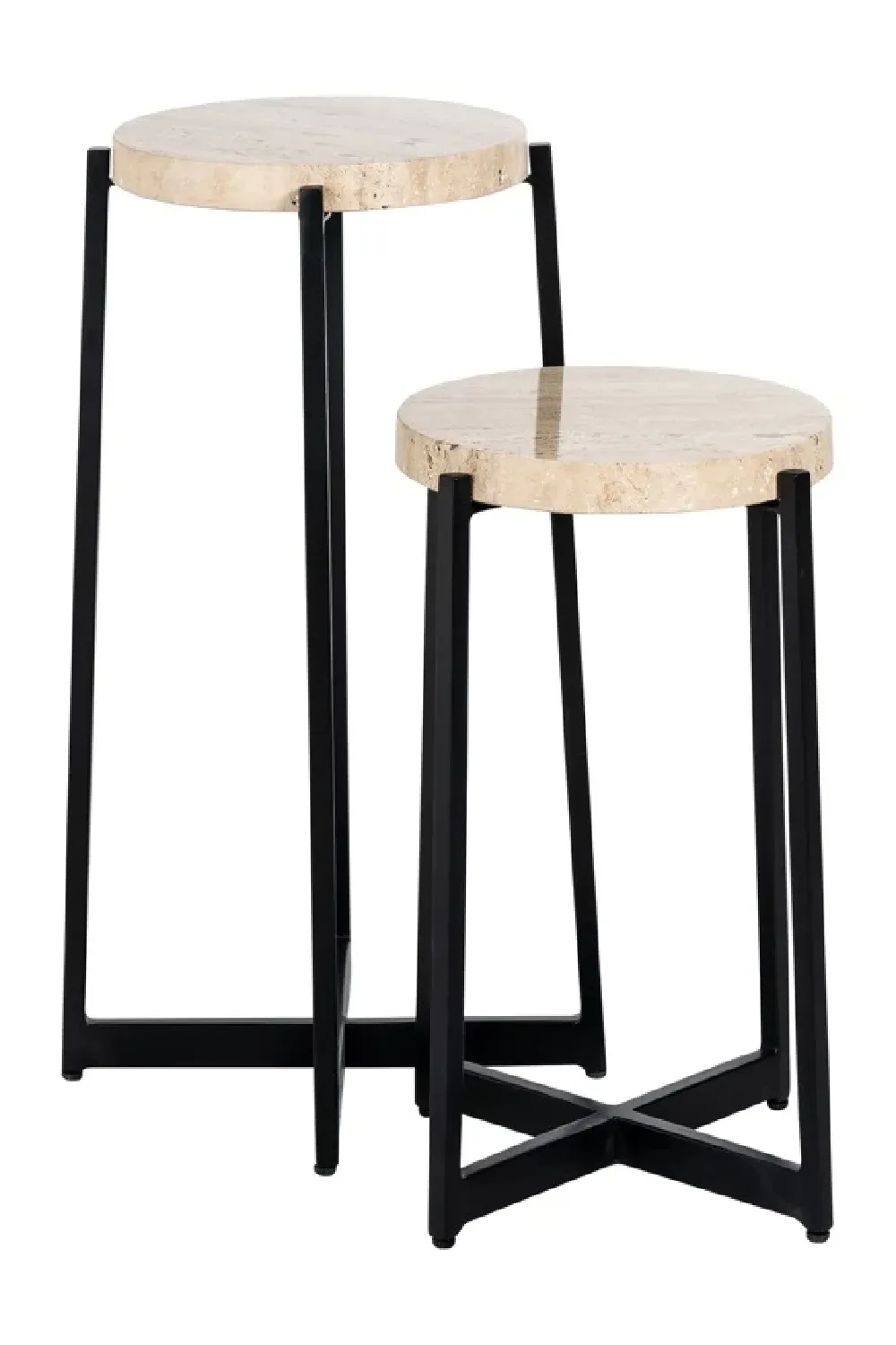 Beige Marble End Table Set (2) | OROA Dillinger