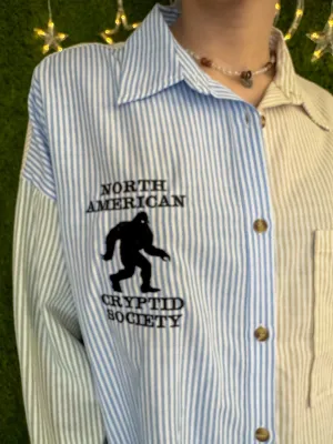 Bigfoot Striped Button Up Long Sleeve M