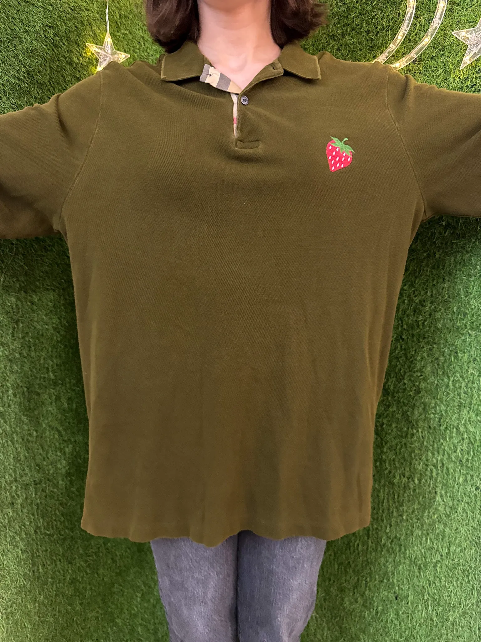 Burberry Strawberry Collared Long Sleeve 2XL