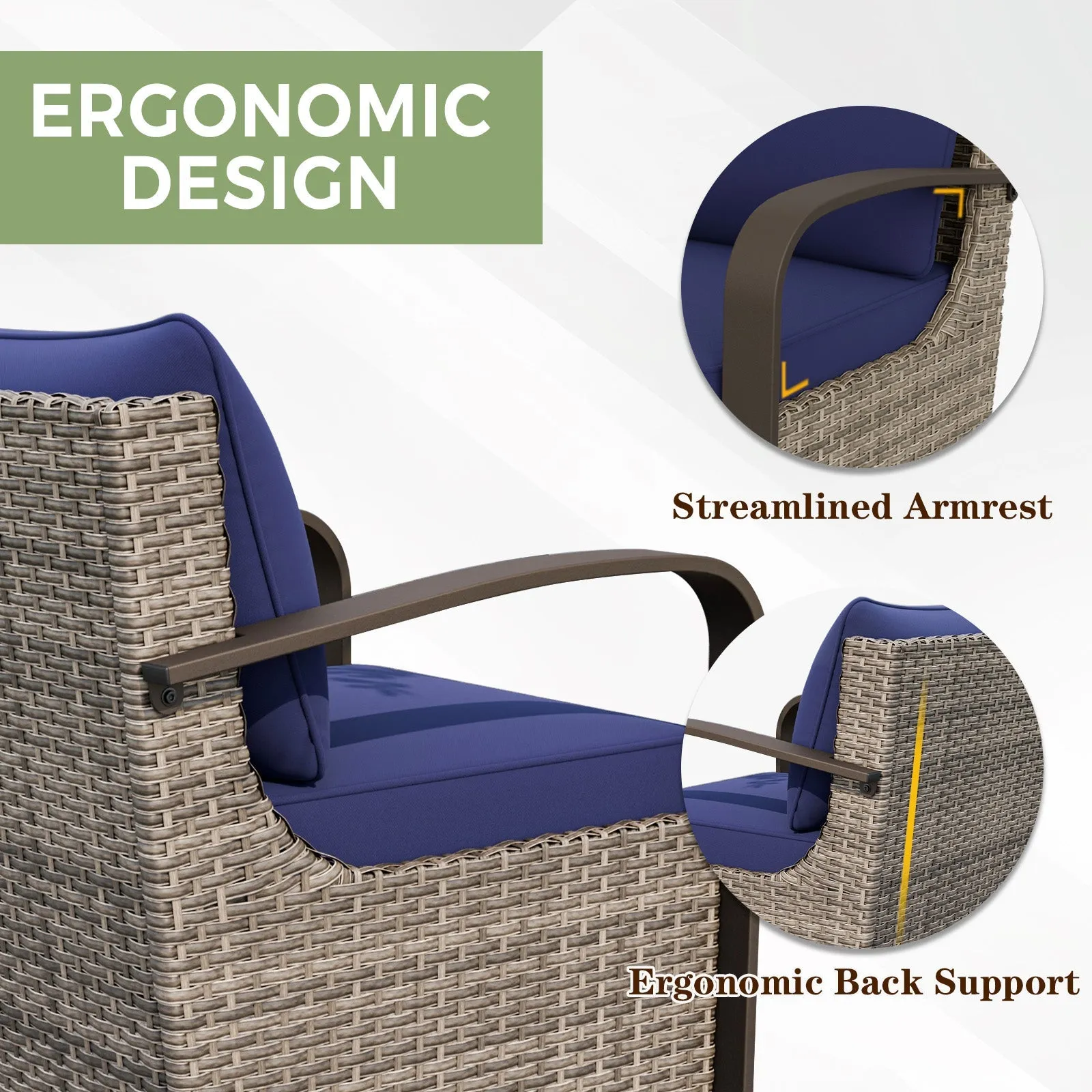 Coastal Vista 3 Piece Patio Bistro Set with 2 Patio Chairs and 1 Side Table