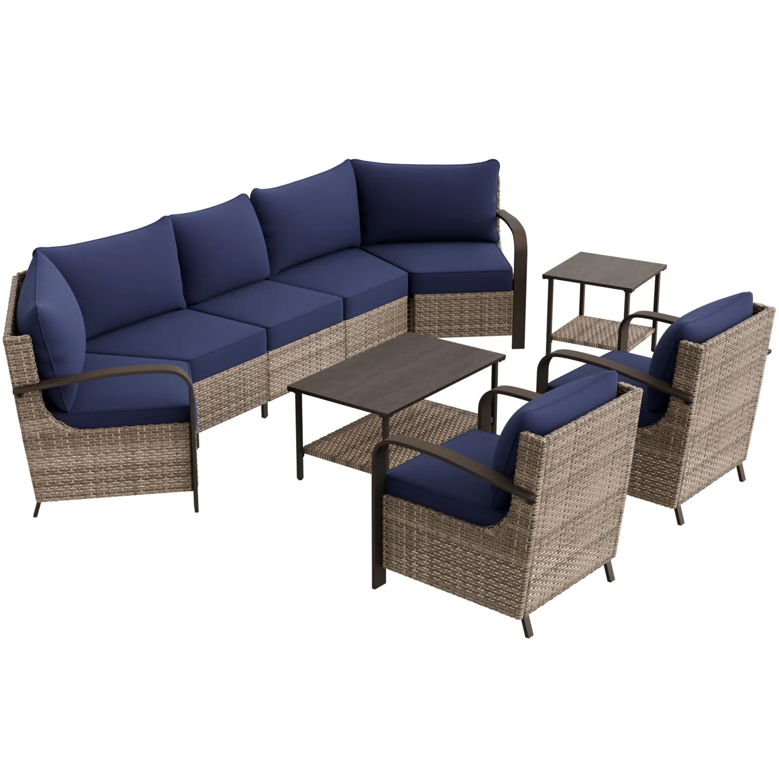 Coastal Vista Outdoor Patio Furniture Set w/ Patio Chairs, Seats 7