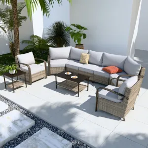 Coastal Vista Outdoor Patio Furniture Set w/ Patio Chairs, Seats 7