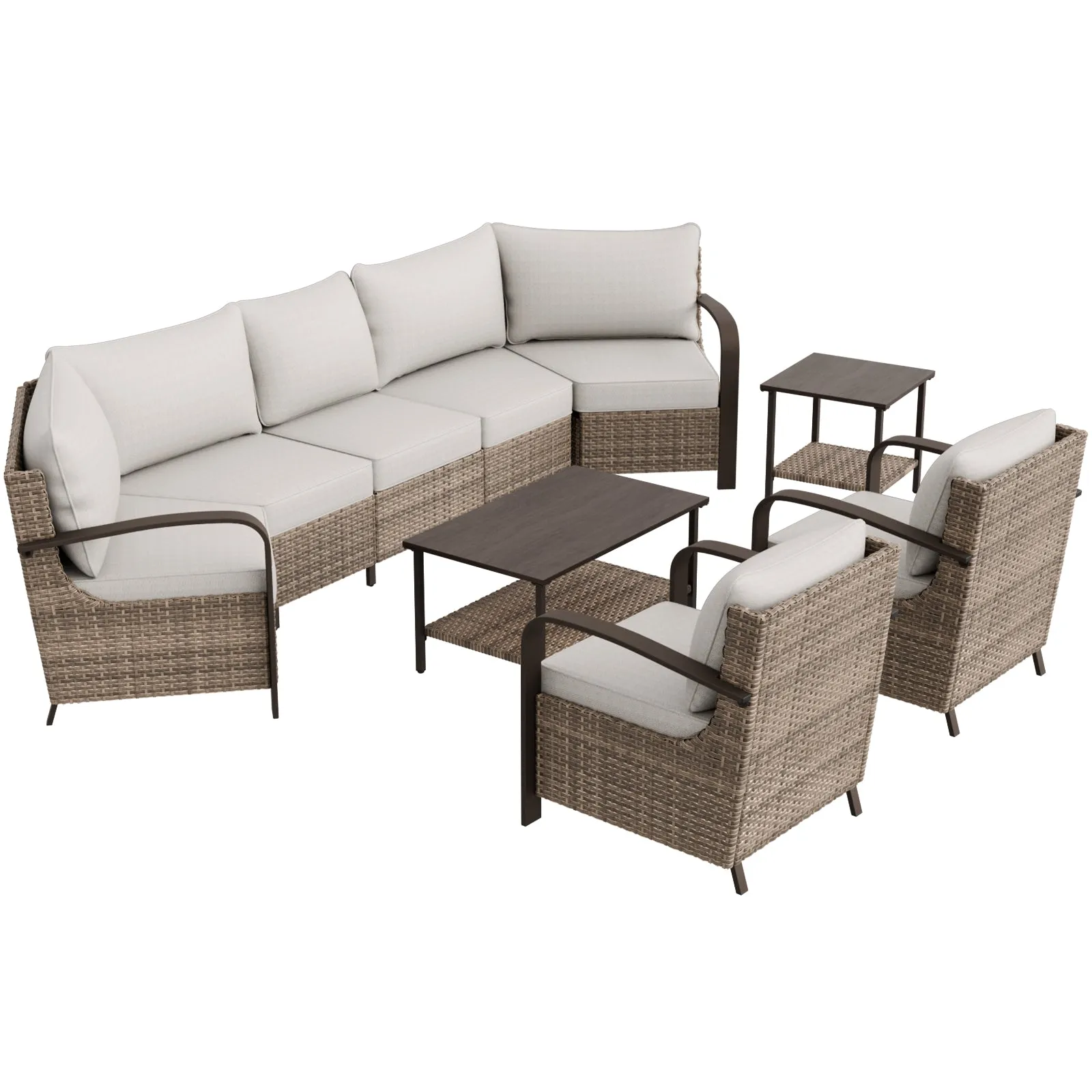 Coastal Vista Outdoor Patio Furniture Set w/ Patio Chairs, Seats 7