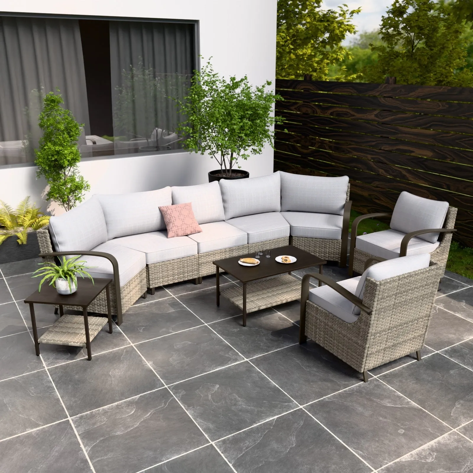 Coastal Vista Outdoor Patio Furniture Set w/ Patio Chairs, Seats 7