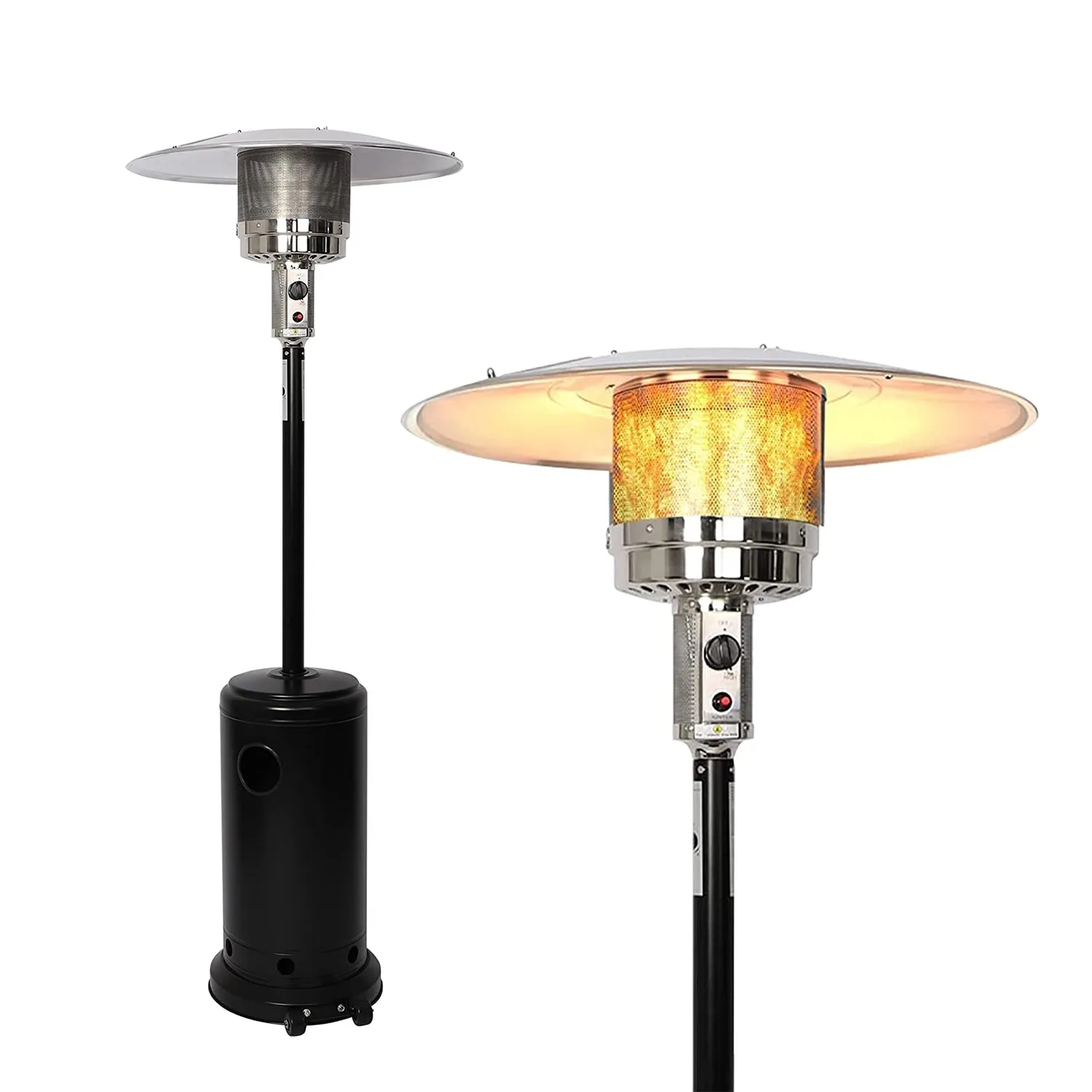 E-Macht 36000 BTU Outdoor Propane Gas Patio Heater w/Wheels for Home and Commercial, Black