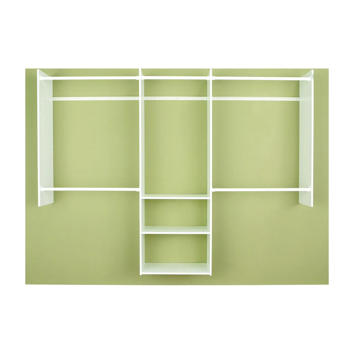 Easy Track RB1460 Deluxe Starter Closet, 48 to 96 in W, 84 in H, 3-Shelf