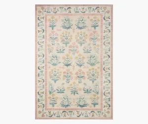 Eden Mughal Rose Power Loomed Rug - Blush