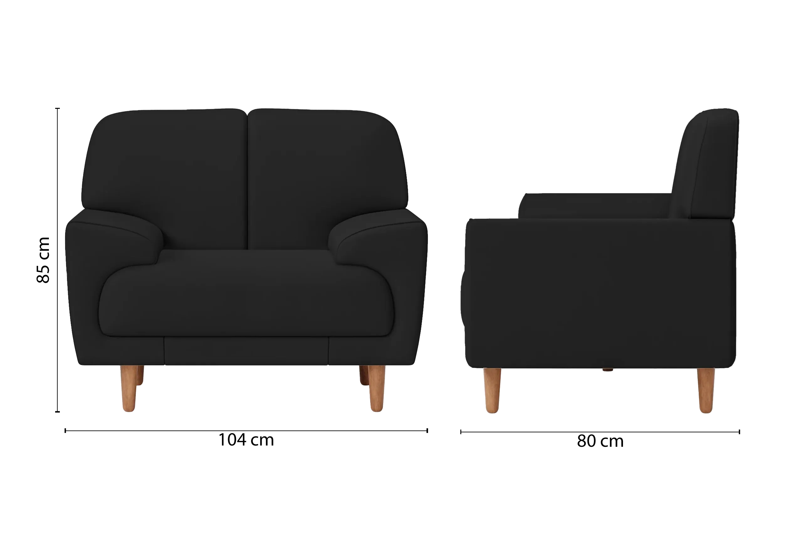 Ferrara Armchair Black Leather