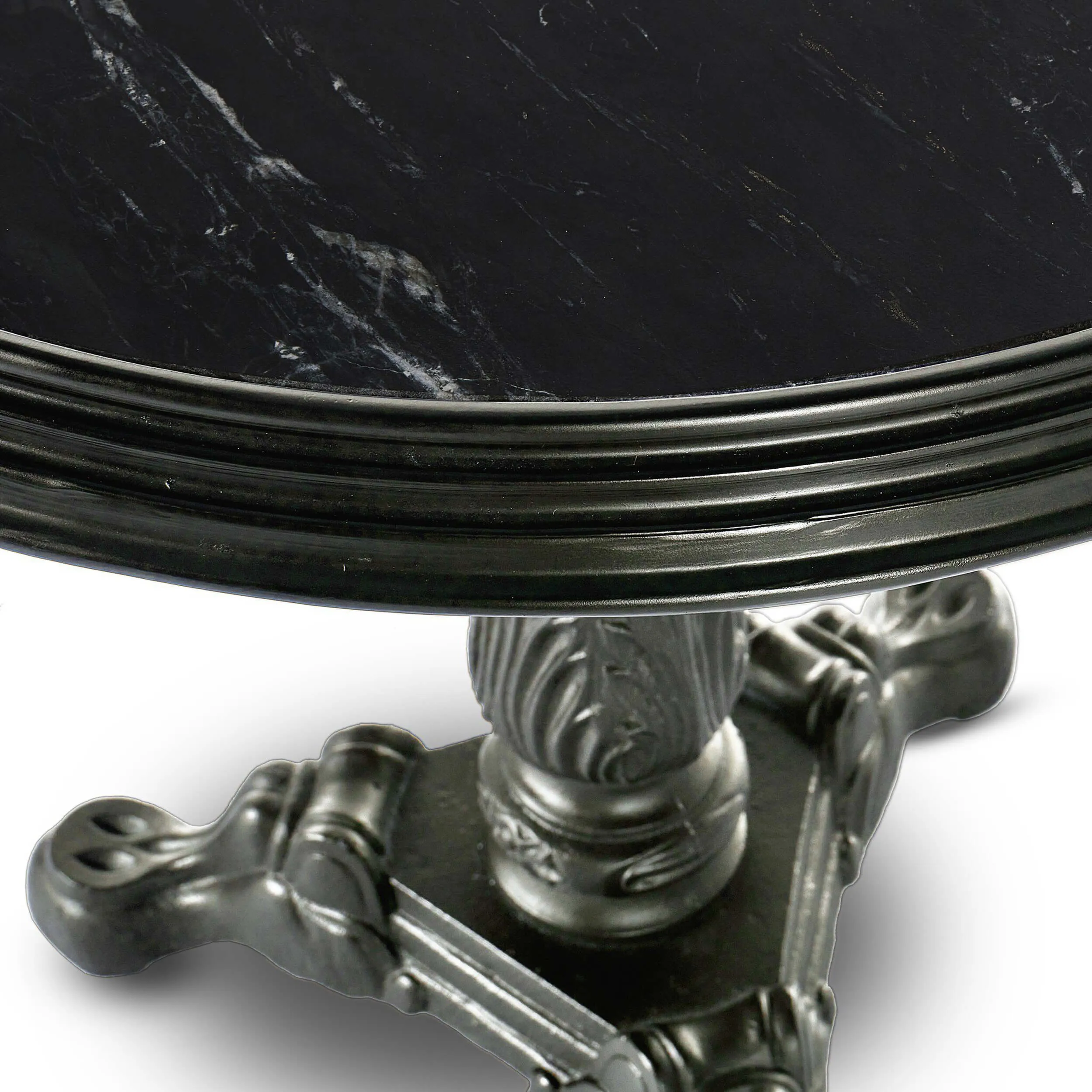 Iron Tea Table, Black Marble