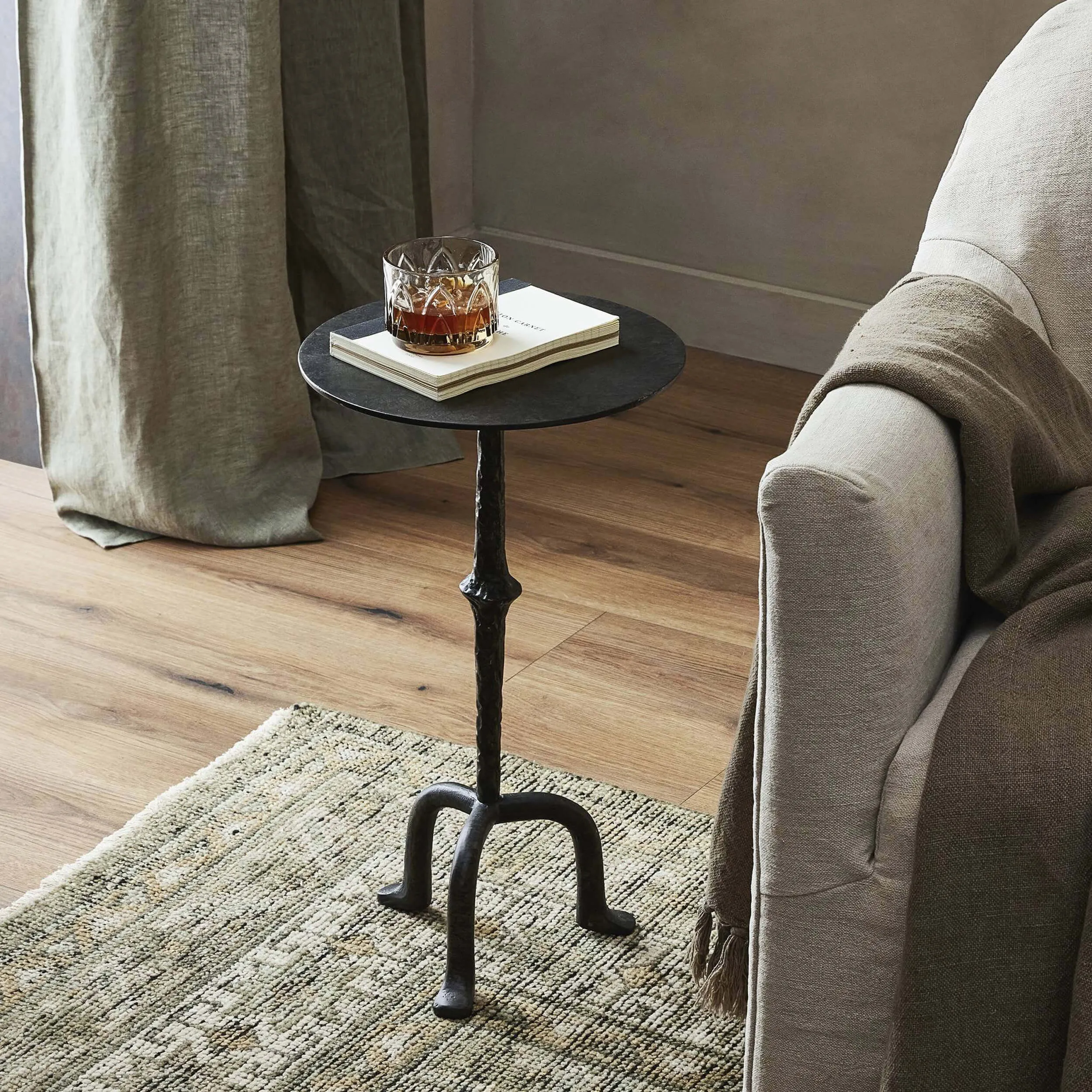 Jocelyn End Table, Raw Black