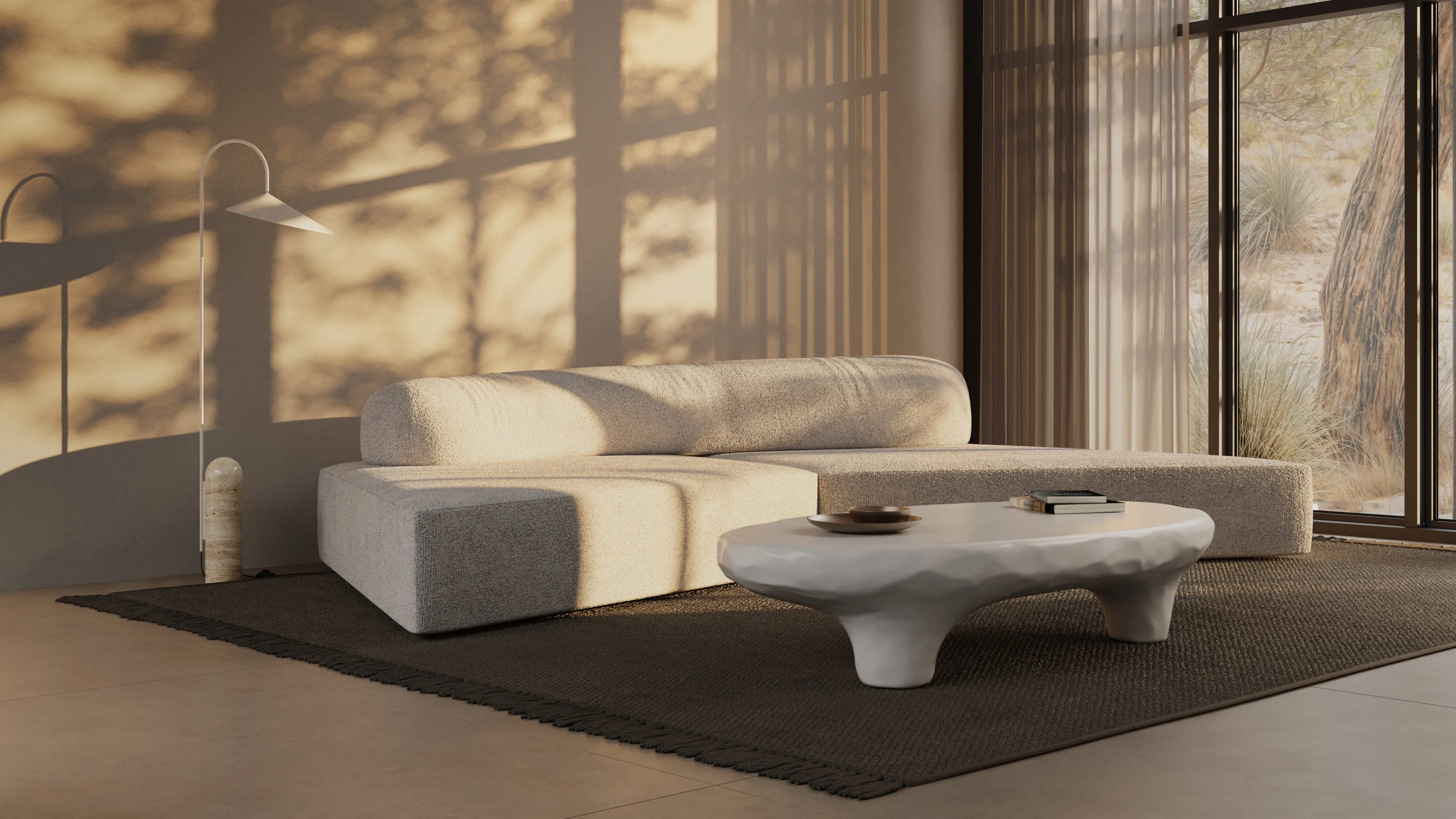 Kobe - Kobe Coffee Table, White Concrete