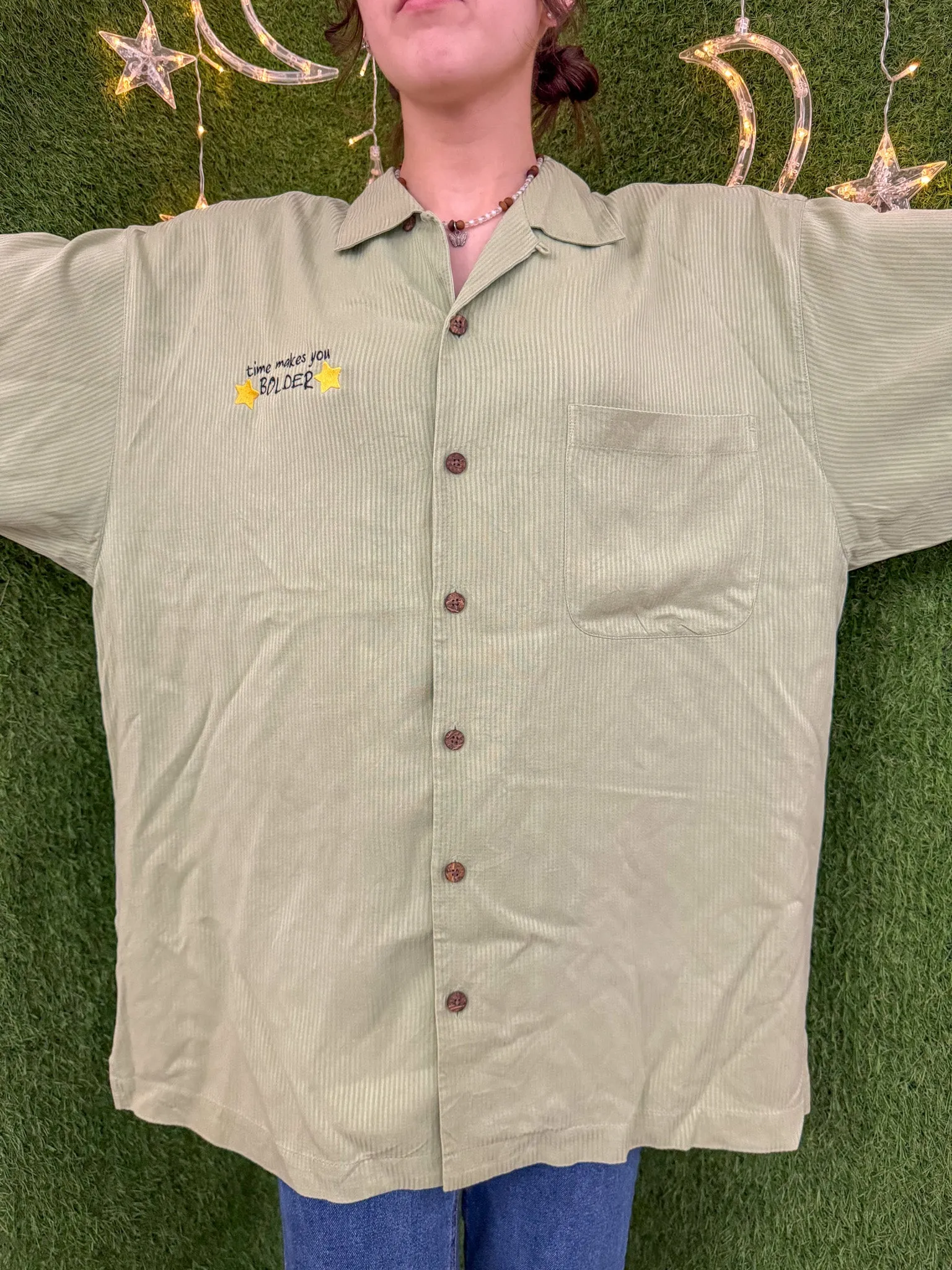 Landslide Green Button Up L