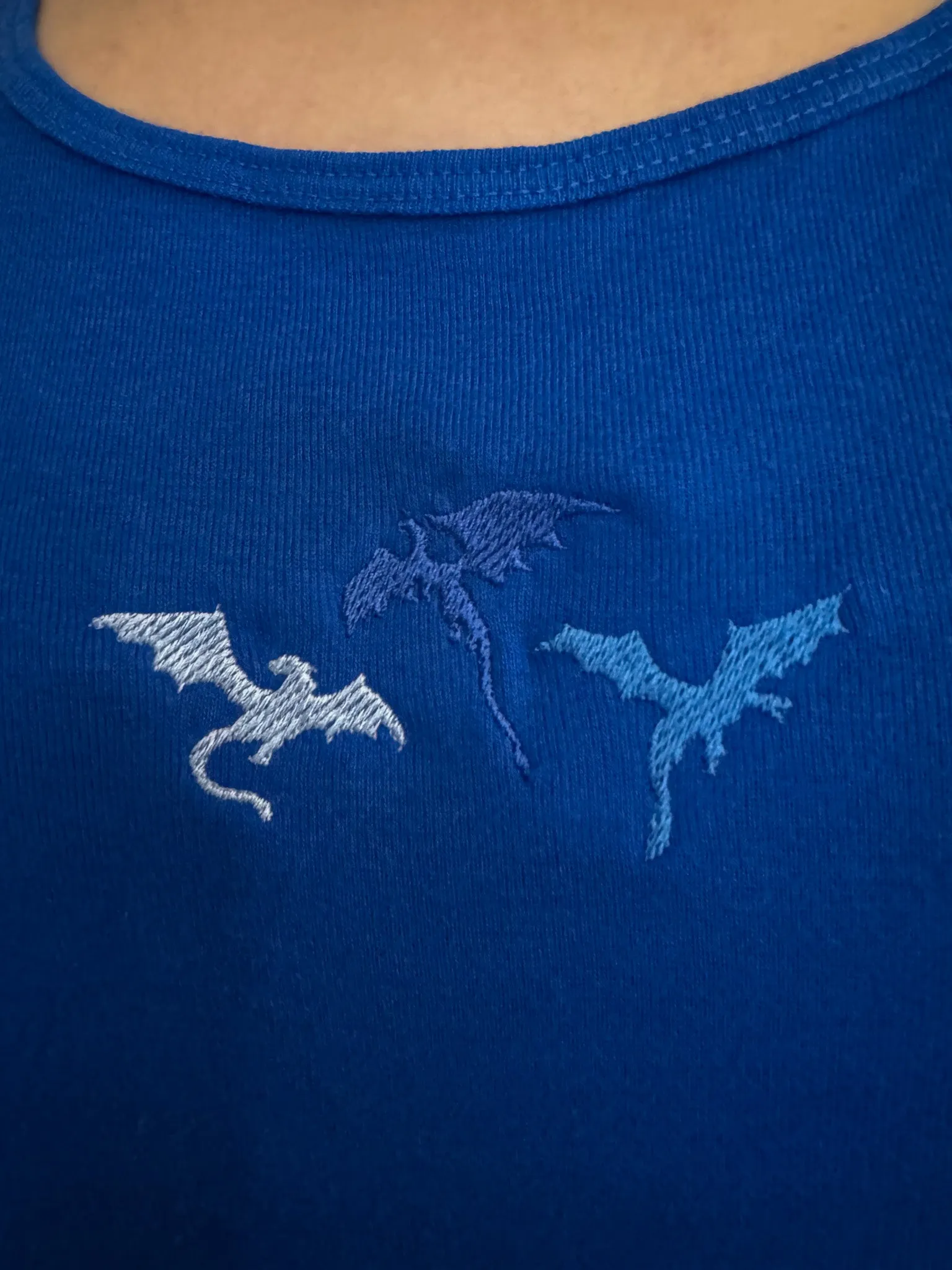 Little Dragons Blue Tank Top L