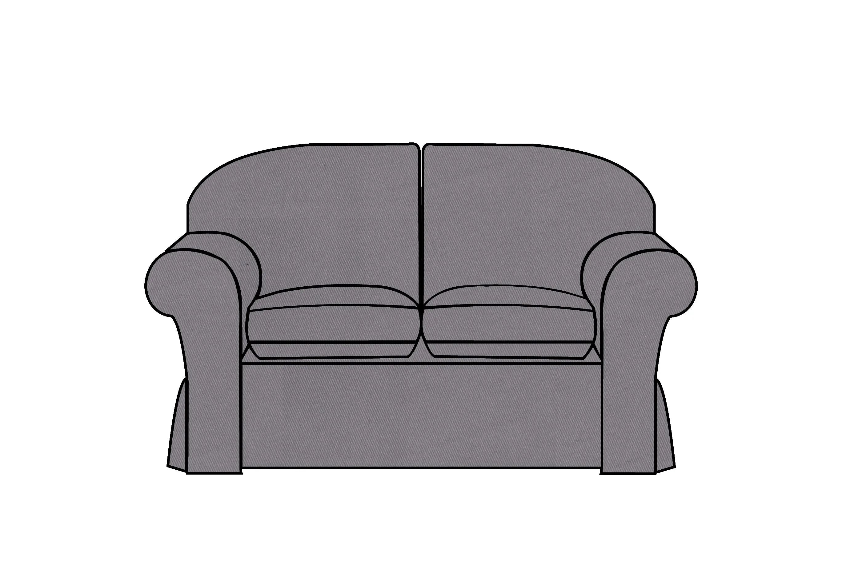 Madrid | 2 Seater Extra Loose Cover | Miami Charcoal