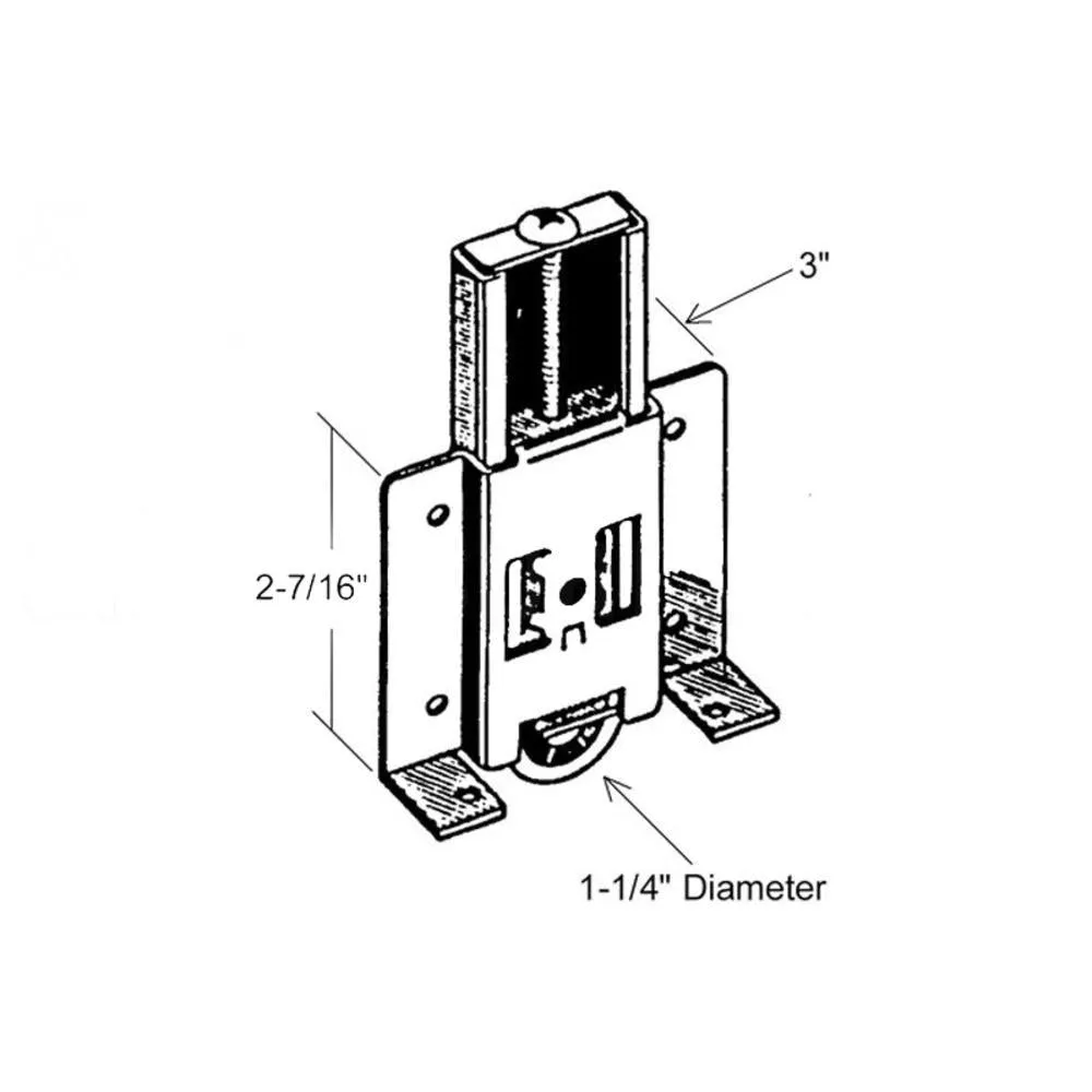 Mirror Closet Door 1-1/2" Plastic Roller for Cox Closet Doors