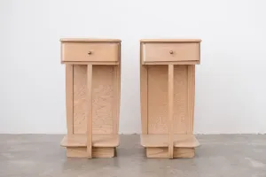 Pair Bleached Oak Nightstands