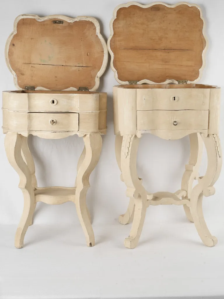 Pair of antique Italian nightstands - beige