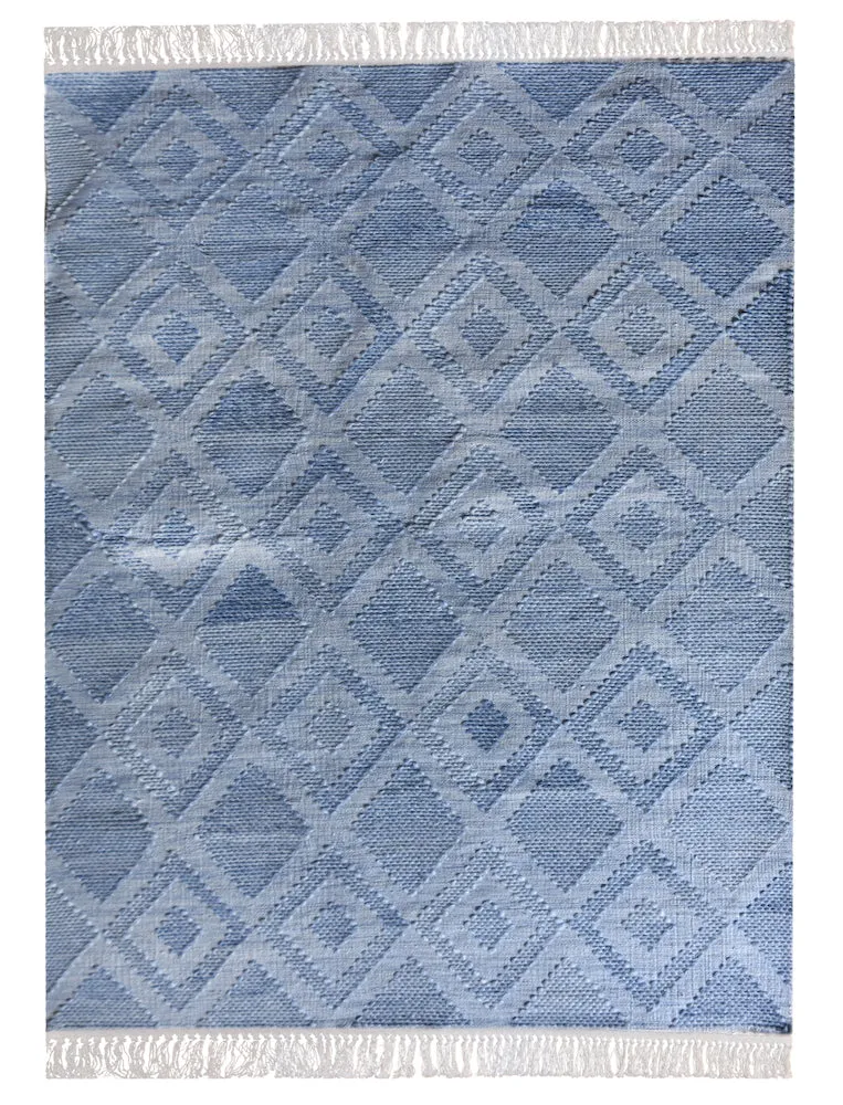Patmos Blue Diamond Pattern Rug