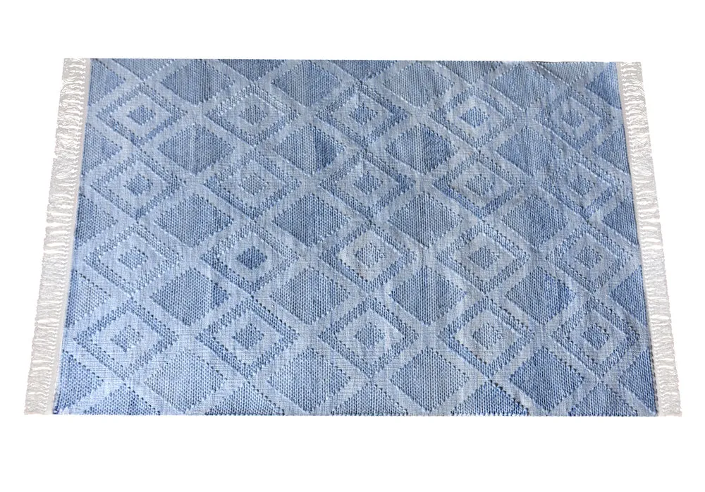Patmos Blue Diamond Pattern Rug