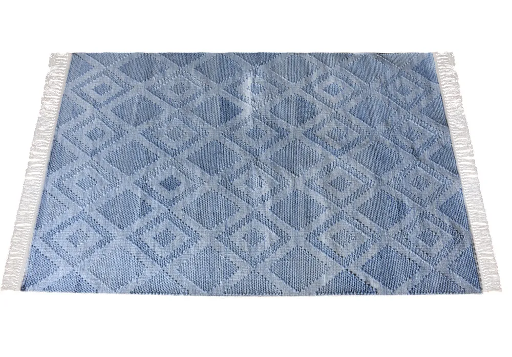 Patmos Blue Diamond Pattern Rug