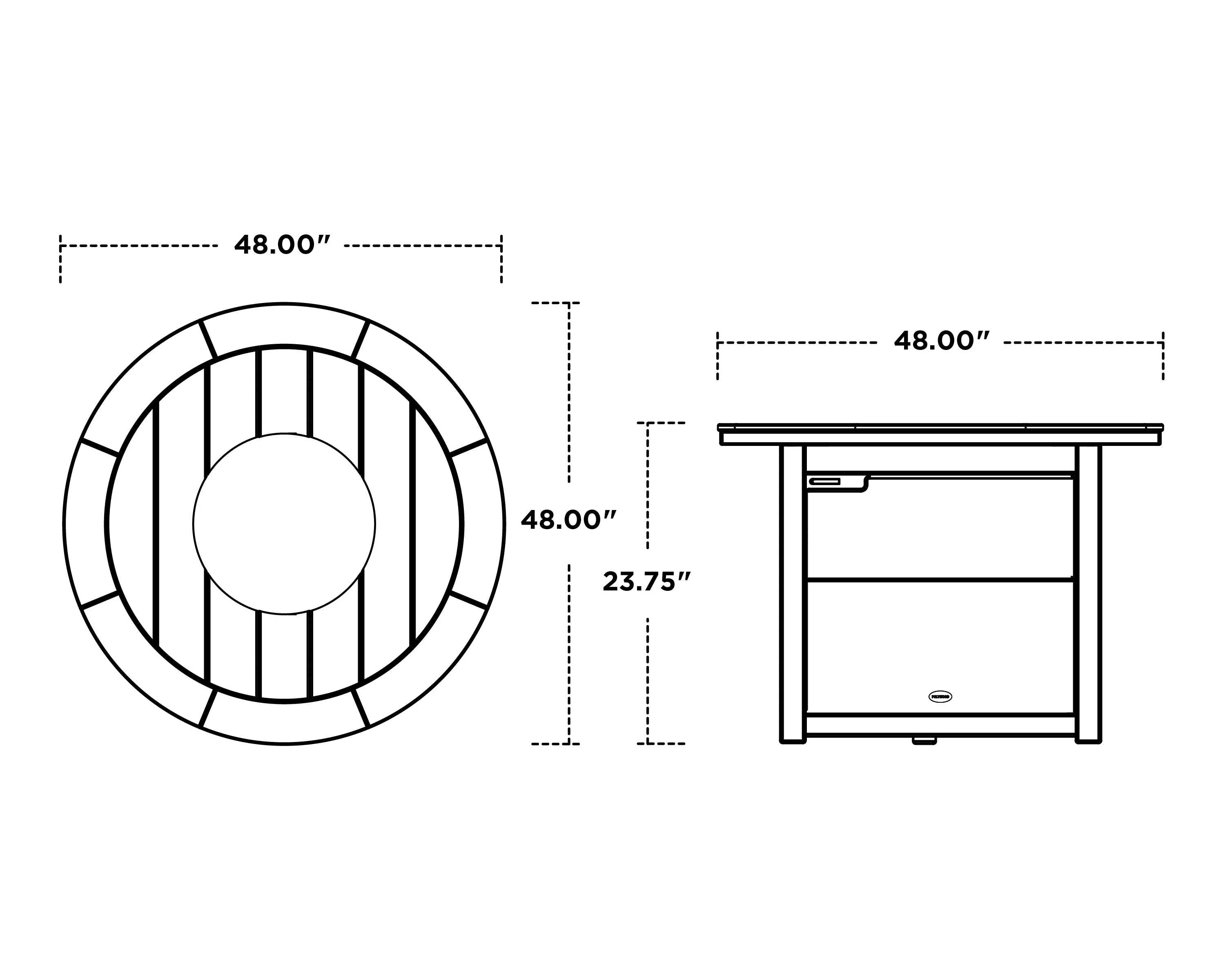 POLYWOOD® Round 48" Fire Pit Table