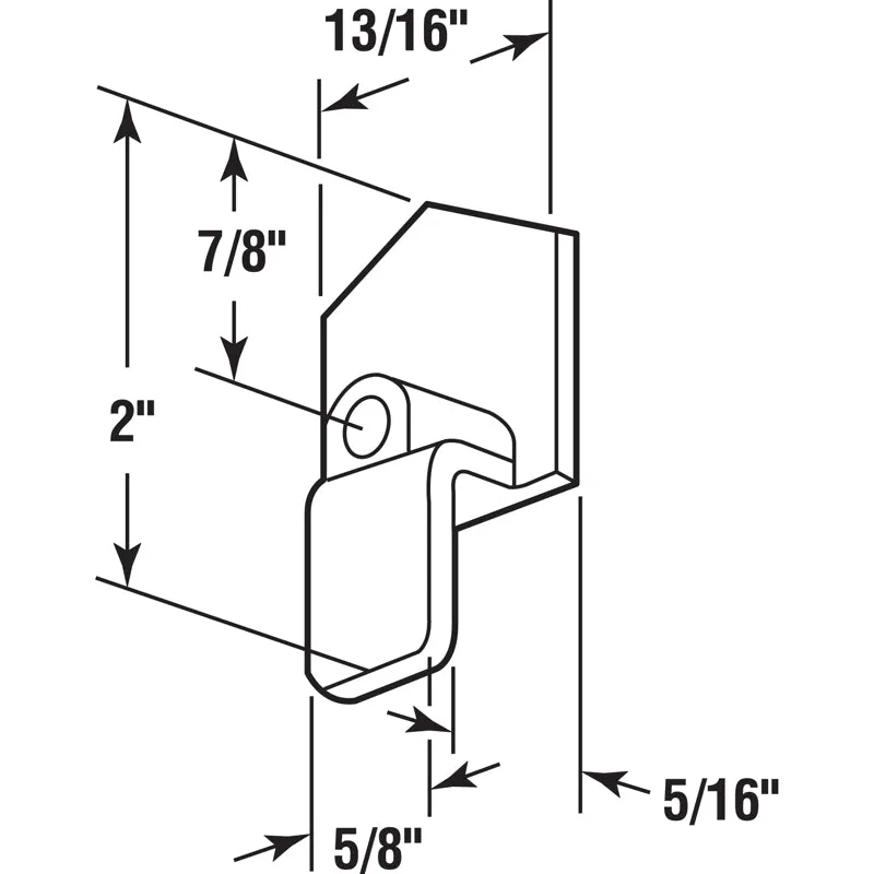 Prime-Line Matte White Plastic Closet Door Guide 1 pc