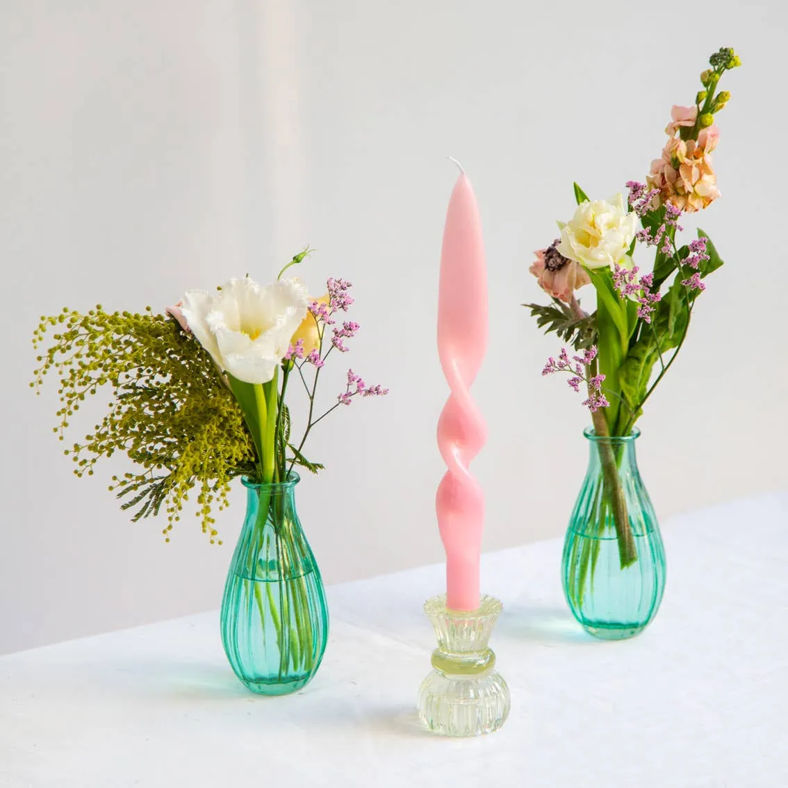 Rainbow Colored Twisted Candles