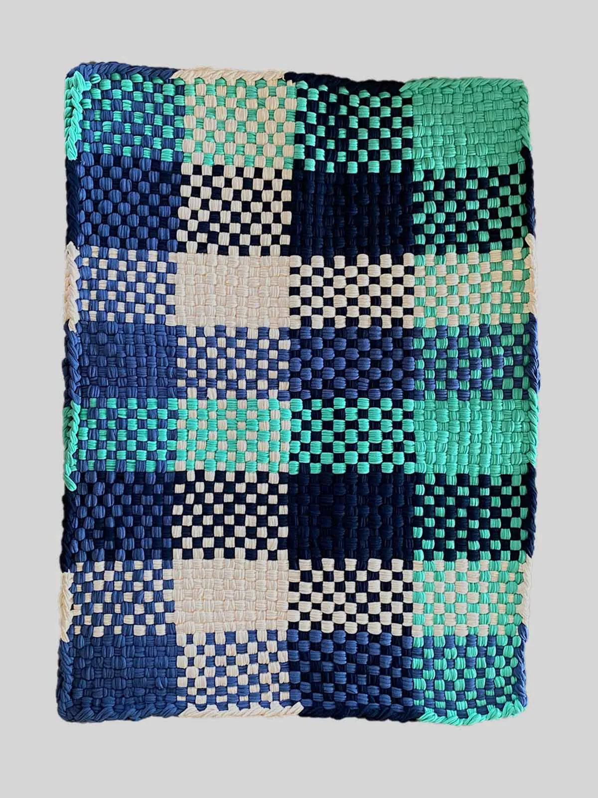 Rectangular Rugs Sea-Green-Blue-off-White-Navy