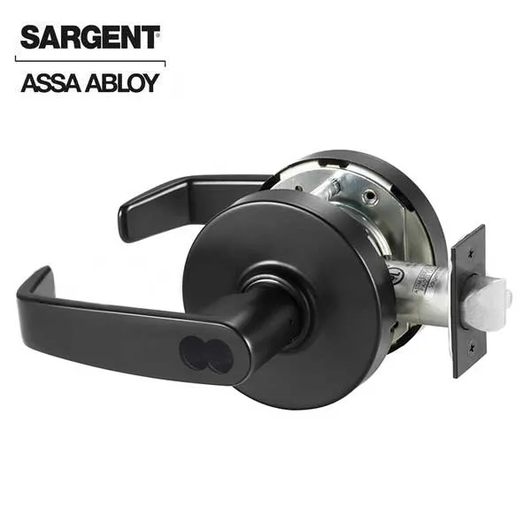 Sargent - 10G04 - Mechanical Cylindrical Lock - L Rose / L Lever - Storeroom - SFIC - BSP - Black Suede Powder Coat - Grade 1