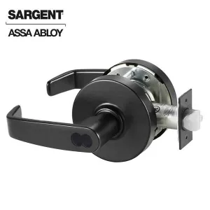 Sargent - 10G04 - Mechanical Cylindrical Lock - L Rose / L Lever - Storeroom - SFIC - BSP - Black Suede Powder Coat - Grade 1