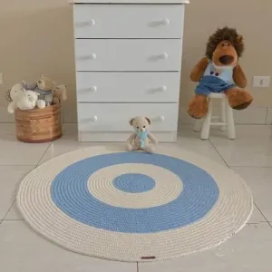 Snowy Heaven: Handcrafted Natural Reversible Rug