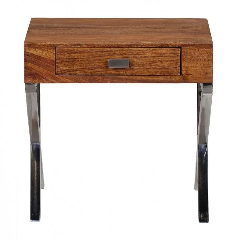 Solid Wood Beside Table for Living Room In Natural Finish