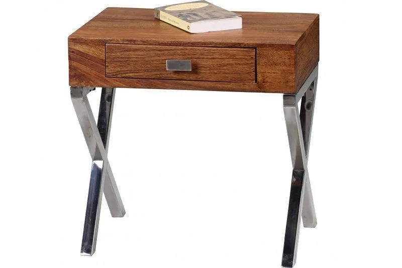 Solid Wood Beside Table for Living Room In Natural Finish