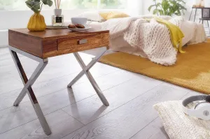 Solid Wood Beside Table for Living Room In Natural Finish