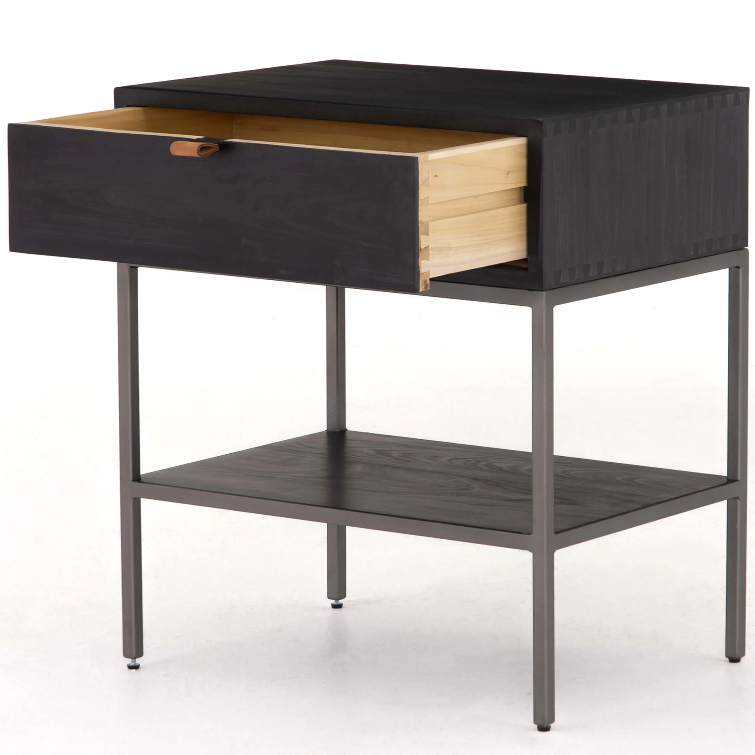 Trey Nightstand, Black Wash Poplar