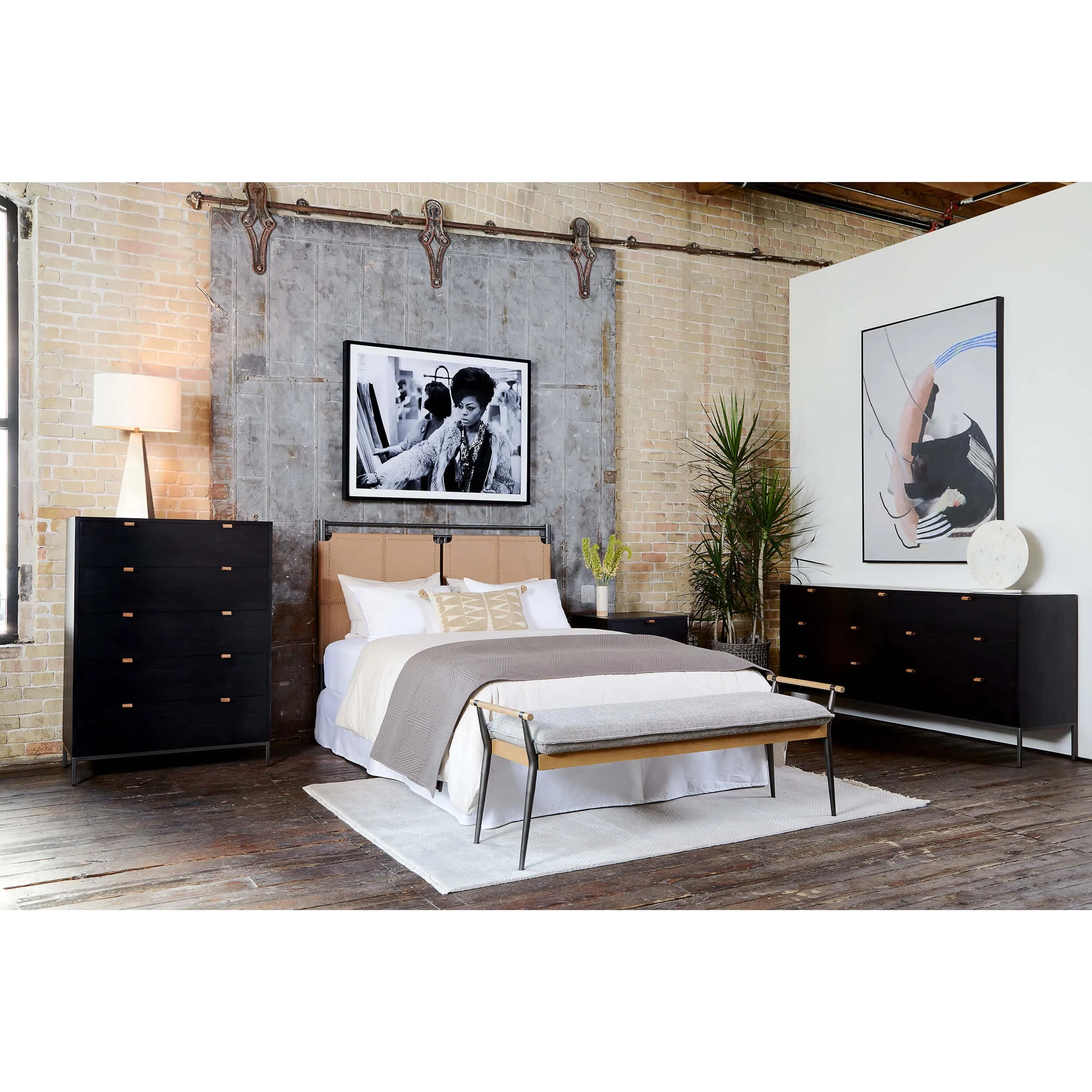 Trey Nightstand, Black Wash Poplar